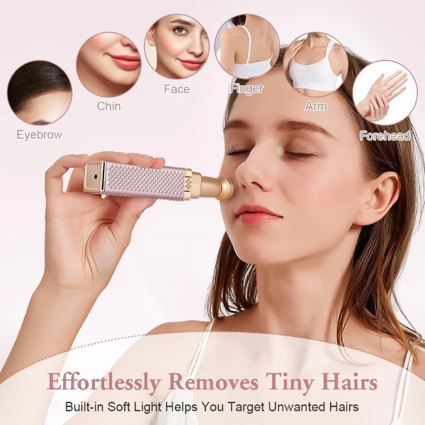 11 Ismael Portable Painless Facial Hair Trimmer Hair Removal Machine for Women USB Rechargeable with LED Light (1Pcs) (Multi(2 in 1)) - Image 4