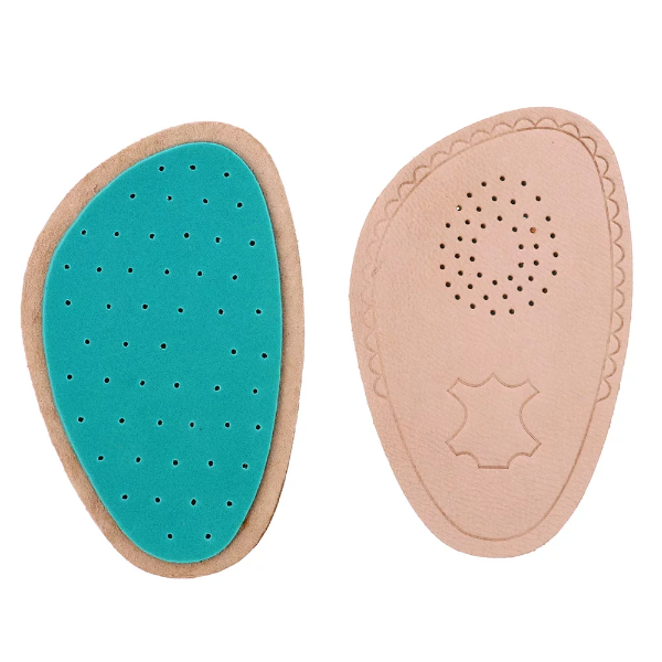A pair of clear silicone high heel insole pads featuring a textured anti-slip surface for forefoot cushioning.