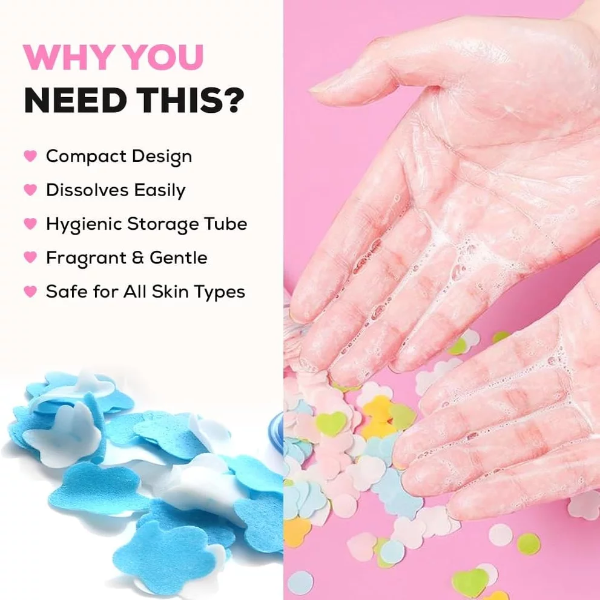2-Pack Scented Paper Soap for Kids, Adults and Teens - Travel-Friendly Paper Soap Tube for Travel, School - Disposable Hand Wash Sheets, Compact, Portable, Gentle on All Skin Types (2) - Image 2