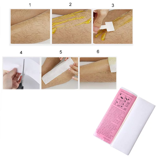 100pcs Paper Wax Waxing Strips for Arms Legs Lip Eyebrow Oxter of Women and Men, BK-10N71 - Image 4