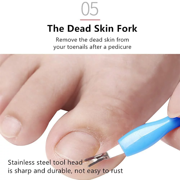 8 in 1 Pedicure Tool Kit for Feet – Foot Scrubber, Callus Remover, Foot File & Nail Care Tools for Dead Skin Removal - Image 2