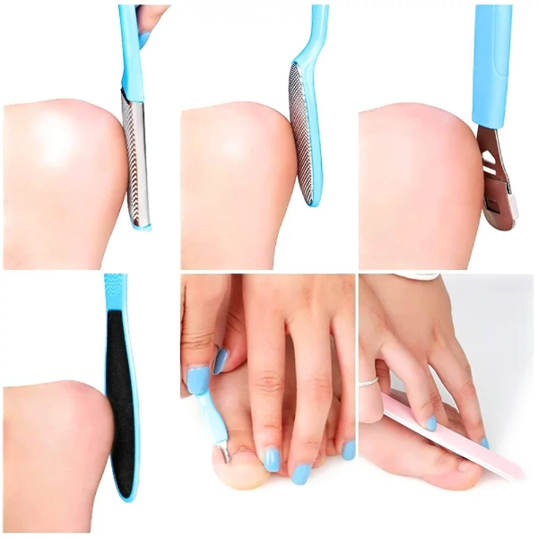 8 in 1 Pedicure Tool Kit for Feet – Foot Scrubber, Callus Remover, Foot File & Nail Care Tools for Dead Skin Removal - Image 3