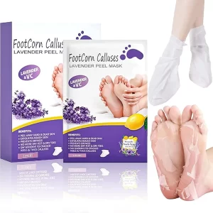 Abhaymart Lavender Peeling Foot Mask for Cracked Heels – Dead Skin Remover & Exfoliating Foot Peel for Soft Smooth Feet | At-Home Pedicure Foot Care with Moisturizing Formula