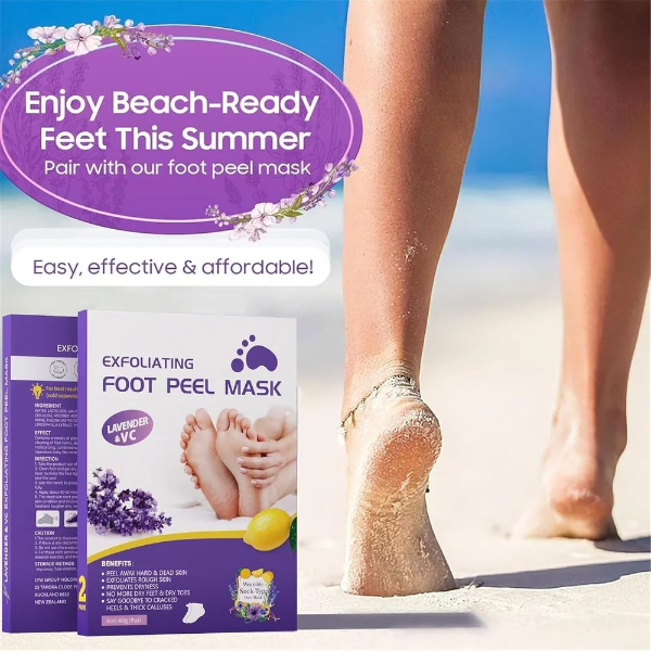 Abhaymart Lavender Peeling Foot Mask for Cracked Heels – Dead Skin Remover & Exfoliating Foot Peel for Soft Smooth Feet | At-Home Pedicure Foot Care with Moisturizing Formula - Image 4