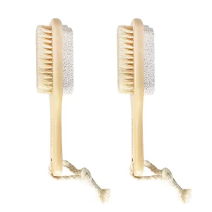 2PCS Double- Sided Foot File Callus Remover Foot File Foot Care Pumice Stone Pig Bristle Feet Scraper for Elders Women Men Use Accessory