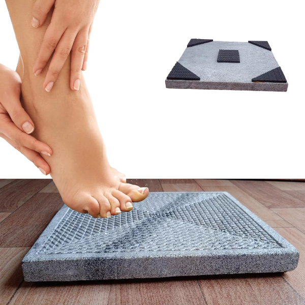Premium 12x12 natural stone foot cleaner mat for bathroom shower use.