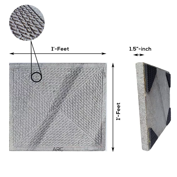 12x12 Natural Stone Portable Bathroom Foot Cleaner - Image 3