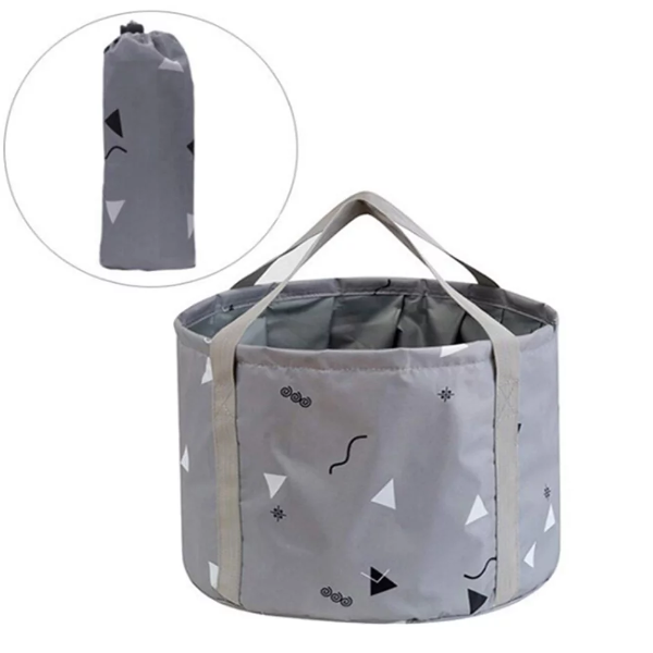 24L Collapsible Foot Bath Basin for Soaking Men Large Feet, Portable Foot Soak Tub Water Bucket for Travel Camping, Grey