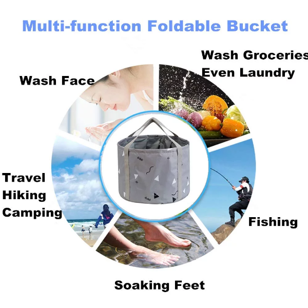 24L Collapsible Foot Bath Basin for Soaking Men Large Feet, Portable Foot Soak Tub Water Bucket for Travel Camping, Grey - Image 3