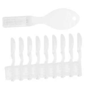 10pcs Oral Cleaning Brush Toothbrush Small Toothbrush Prison Manual Toothbrush Prison Teeth Brush Thumbprint Handle Toothbrush Portable Nylon White Set Soft Travel