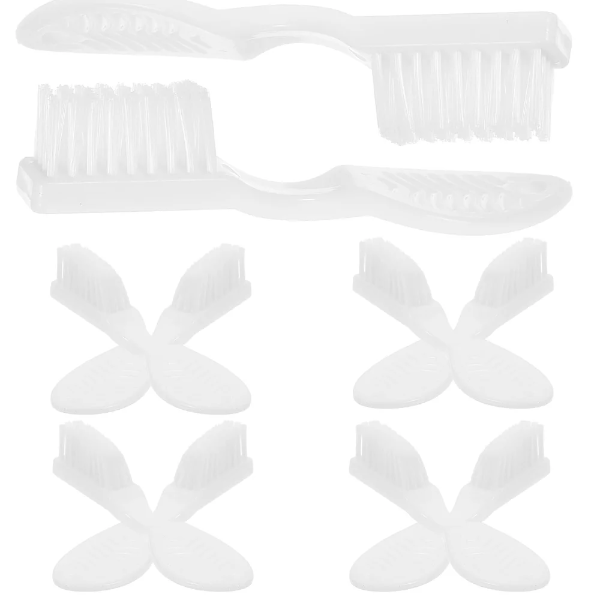 10pcs Oral Cleaning Brush Toothbrush Small Toothbrush Prison Manual Toothbrush Prison Teeth Brush Thumbprint Handle Toothbrush Portable Nylon White Set Soft Travel - Image 4