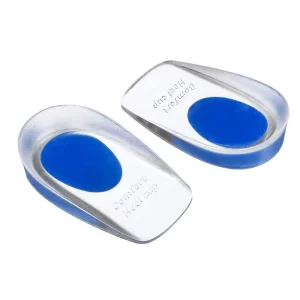 2 count (1 Pair) (Standard Free Size) Silicone Gel Heel Pads | Protector Insole Cups For Plantar Fasciitis | Heel Swelling Pain Relief | Foot Care Support Cushion | For Men And Women