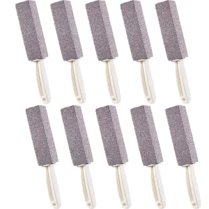 10 Pack Pumice Stones for Cleaning with Handle Pumice Sticks for Removing Toilet Bowl Ring, Bath, Household, Kitchen