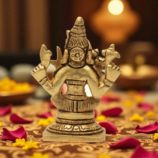 100% Pure Brass Sri Kanchi Kamakshi, Adhi Sankarar, Maha Periyava Divine Holy Blessing for Pooja/Gift Height:- 2.76 Inches | Weight:- 0.172 Kg - Image 4