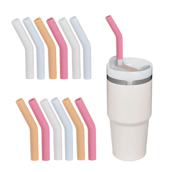 12 PCS Straw Toppers For Stanley Adventure Quencher Tumblers, Reusable Straw Tips For 0.4 inch Diameter Straws