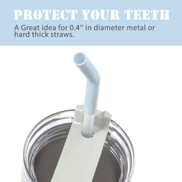 12 PCS Straw Toppers For Stanley Adventure Quencher Tumblers, Reusable Straw Tips For 0.4 inch Diameter Straws - Image 2