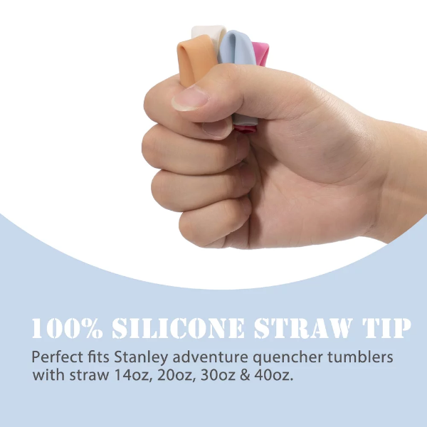 12 PCS Straw Toppers For Stanley Adventure Quencher Tumblers, Reusable Straw Tips For 0.4 inch Diameter Straws - Image 4