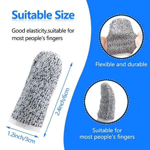 60 Pieces Cut-Resistant Finger Cots Finger Sleeve Protector Reusable Thumb Finger Protectors Guards for Kitchen Sculpture Work - Image 2