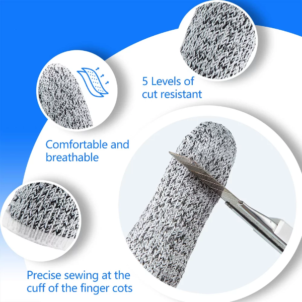 60 Pieces Cut-Resistant Finger Cots Finger Sleeve Protector Reusable Thumb Finger Protectors Guards for Kitchen Sculpture Work - Image 3