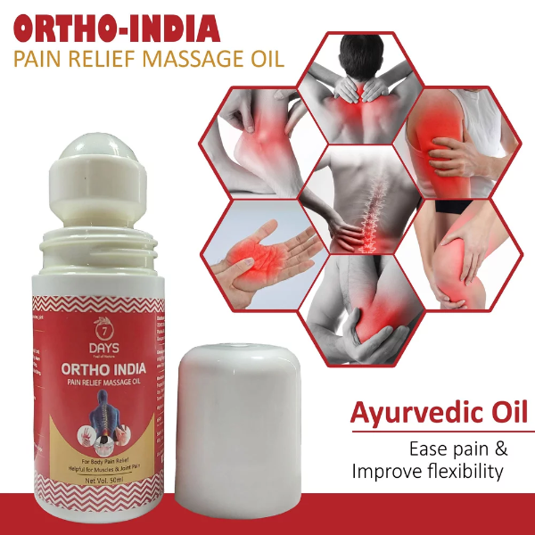 7DAYSNATURAL Ortho India Pain Relief Massage Oil – Fast Relief for Knee, Joint & Muscle Pain | Effective for Osteoarthritis (50ml) - Image 3