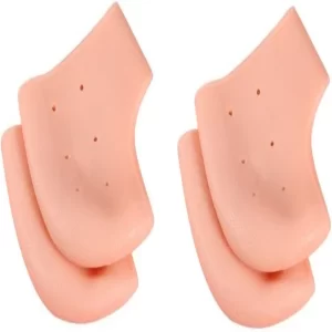 2 pair Silicone Gel Heel Pad Socks for Pain Relief silicon Socks For Heel Ankle Support Cushion Anti-Slip Heel Socks Slip-On Pads For Heel Pain, Spurs, Heel Swelling Dry Hard Cracked Heels Repair Pad