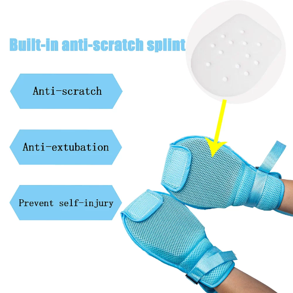 1PCS, Dementia Anti Scratch Restraint Gloves, Gloves to Prevent Scratching for Adults, Control Mitts Safety Hand Glove, Protect the Safety of the Wearer and Caregivers - Image 2