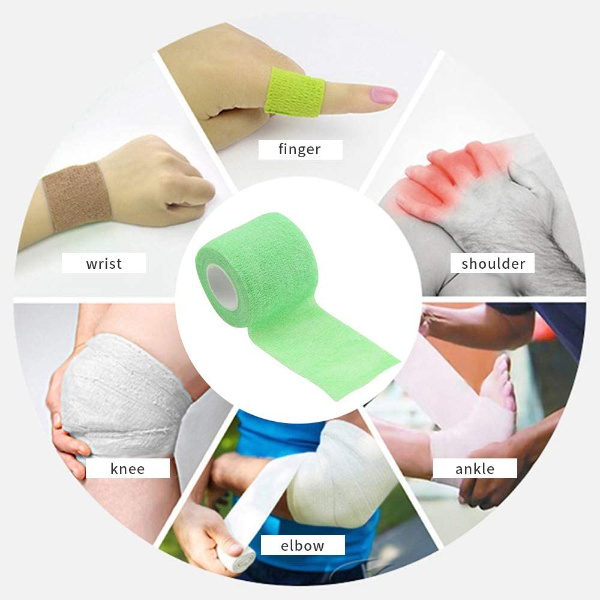 Agam A-Tape Cohesive Self-Adhesive Bandage Pack of 2 (Beige & Black) – 5 cm x 4.5 m Compression Wrap for Sports, Gym & Joint Support (Reusable & Waterproof) - Image 2