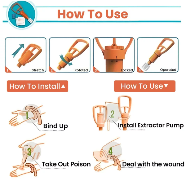 67Stores Snake Bite Kit Emergency Venom Extractor for Outdoor Survival, Hiking & Camping Compact & Easy to Use | Outdoor Venom Suction Extractor for Emergency First Aid - Image 2
