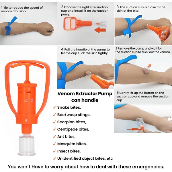 67Stores Snake Bite Kit Emergency Venom Extractor for Outdoor Survival, Hiking & Camping Compact & Easy to Use | Outdoor Venom Suction Extractor for Emergency First Aid - Image 3
