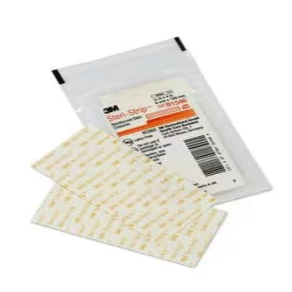 An individually wrapped envelope package of white 3M Steri-Strip Skin Closures R1546 designed for surgical lacerations.