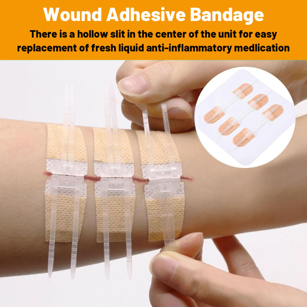 3 Pcs Bandages for Wounds, Zip Stitch for Skin, Zip Close Bandage for Emergency Wound Care, Zip Stitch Sutures, Extra Large Band Aid, Waterproof Butterfly Strips Wound Closure - Image 3