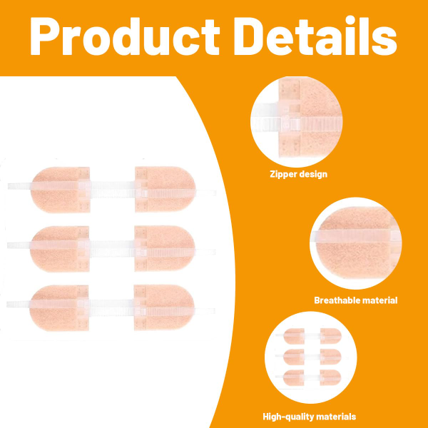 3 Pcs Bandages for Wounds, Zip Stitch for Skin, Zip Close Bandage for Emergency Wound Care, Zip Stitch Sutures, Extra Large Band Aid, Waterproof Butterfly Strips Wound Closure - Image 4