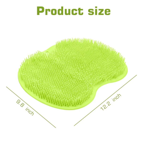 1PC Shower Foot Scrubber Mat Back Washer Back Exfoliating Bath Wash Pad Wall Mounted Slip Suction Cups Foot Scrubber for Use in Shower Cups Foot Cleaner for Men and Women (green) - Image 3