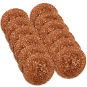 Copper coated mesh Heavy Kitchen scourer pads 12 pack