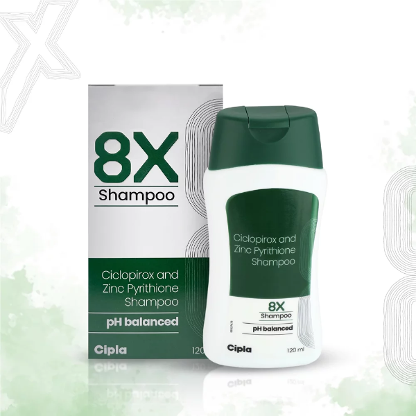 8 x 120g Shampoo with Ciclopirox & Zinc Pyrithione – Anti-Dandruff & Scalp Care Formula
