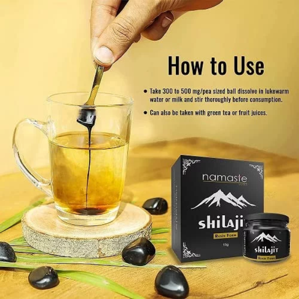 100% pure Shilajit resin with Highly Purified Original shilajit Extract Helps in Stamina, Immunity, Power, Stress Relief, Sleeping, strength, and Performance patterns for Men and women 15g - Image 3