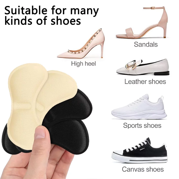 20Pcs Shoe Bite Protector for Woman, Heel Pads for Pain Relief, Double-Layer Non-Marking Self-Adhesive, 10 Pairs (Black+Pale Apricot), Premium Comfort & Protection for High Heels, Flats, and Dress Shoes - Image 2