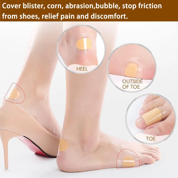 60 PCS Invisible Shoe Bite Protectors – Self-Adhesive Waterproof Heel Pads for Men & Women, Anti-Friction Blister Prevention Foot Care Stickers - Image 2