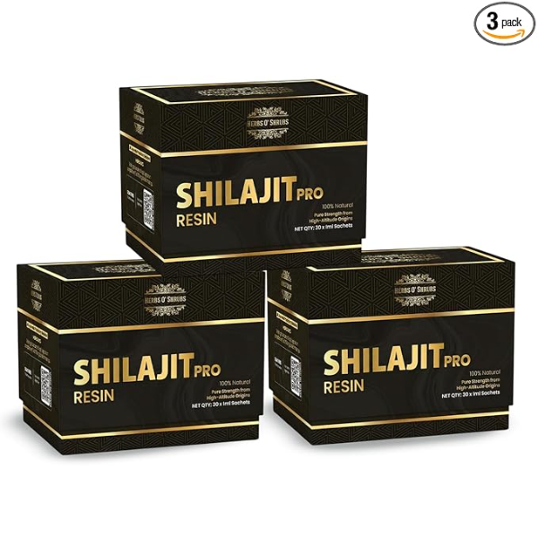 Herbs O' Shrubs Shilajit Pro Snap Sachets - 90 Sachets (Pack of 3) | Pure Ayurvedic Resin for Energy, Strength & Stamina | Rich in Fulvic Acid
