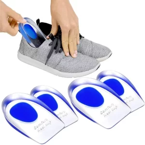 2 Pair Gel Heel Cups Plantar Fasciitis Insert Silicone Gel Heel Pads for Heel Pain Bone Spur & Achilles Pain Gel Heel Cushions and Cups Pad & Shock Absorbing Support (Blue)