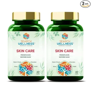 Ayurvedic Skin Care Capsules for Acne & Glow - 120 Capsules (Pack of 2) | Herbal Blood Purifier for Clear Skin, Pimples & Skin Cracks