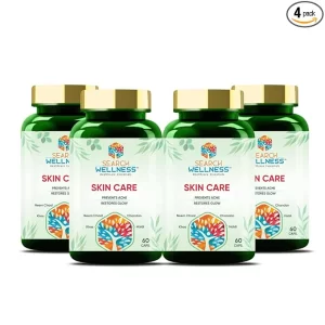 Ayurvedic Skin Care Capsules for Acne & Glow - 240 Capsules (Pack of 4) | Herbal Blood Purifier for Clear Skin, Pimples & Skin Cracks