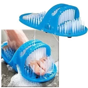 7Seas Easy Feet Cleaning Brush – Foot Scrubber Slipper Style Exfoliating Foot Massager for Shower & Spa Use (1 Pcs, Sky Blue)