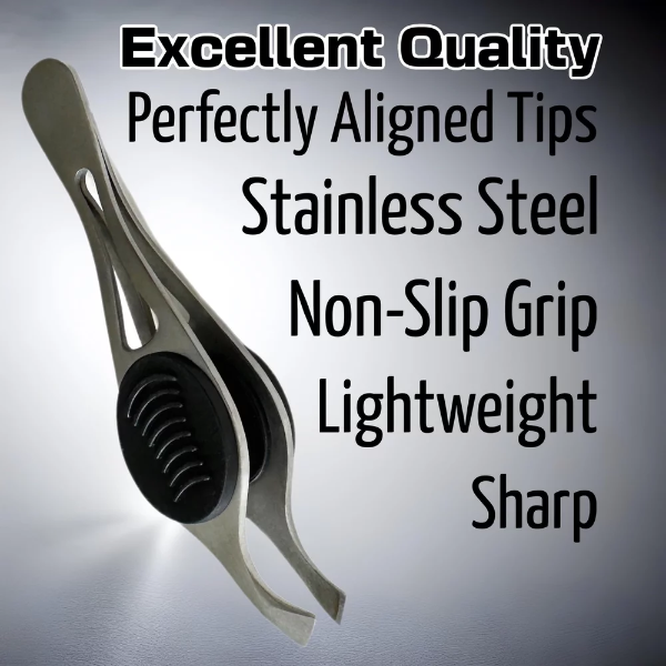 1 ALAZCO Professional Comfort Hold Soft Grip Non-Slip Rust Proof Stainless Steel Slanted Tip Eyebrow Tweezers Facial Hair Removal Ingrown Brows Slant Tweezer Women Men - Image 3
