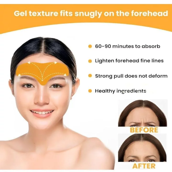 10PCS Forehead Wrinkle Patches | Anti-Wrinkle Forehead Pads-Smooth Face Mask With Hydrolysed Collagen Face Treatment Multipurpose (10PCS) - Image 4