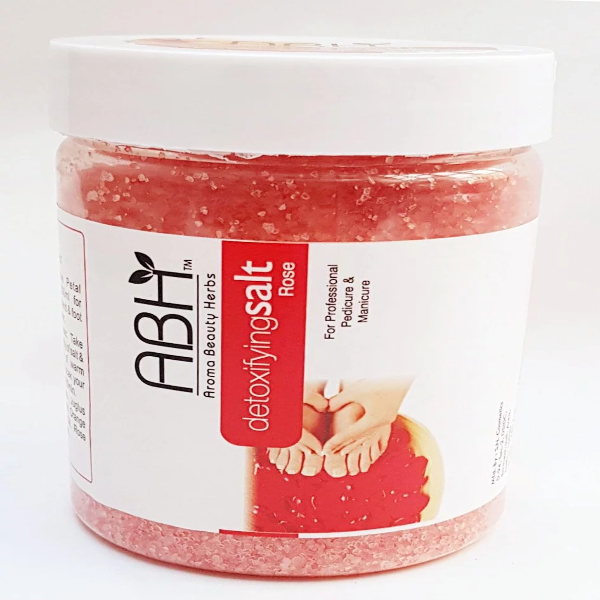 ABH Detoxifying Lime Spa Salt jar for salon hand and foot care soak treatments.