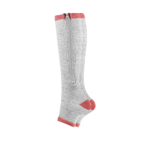 1 Pair Socks Zipper Leg Calf Sleeves Toeless for Running Hiking Climbing Driving Standing Flight Swelling Huaishu