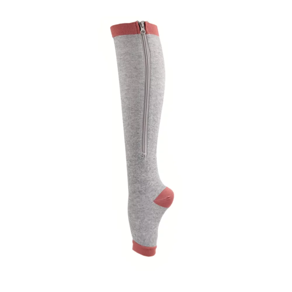 1 Pair Socks Zipper Leg Calf Sleeves Toeless for Running Hiking Climbing Driving Standing Flight Swelling Huaishu - Image 2