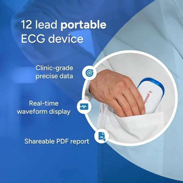 Sunfox Spandan Pro | Portable ECG Machine | Medical Grade 12 Lead ECG Monitor | Pocket ECG for Doctors | Spandan ECG Device for Clinic & Hospital | Multichannel Goldberger ECG System - Image 2