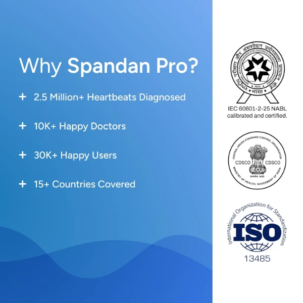 Sunfox Spandan Pro | Portable ECG Machine | Medical Grade 12 Lead ECG Monitor | Pocket ECG for Doctors | Spandan ECG Device for Clinic & Hospital | Multichannel Goldberger ECG System - Image 4